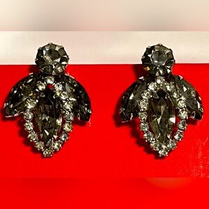 Vintage Weiss Earrings Rhinestone